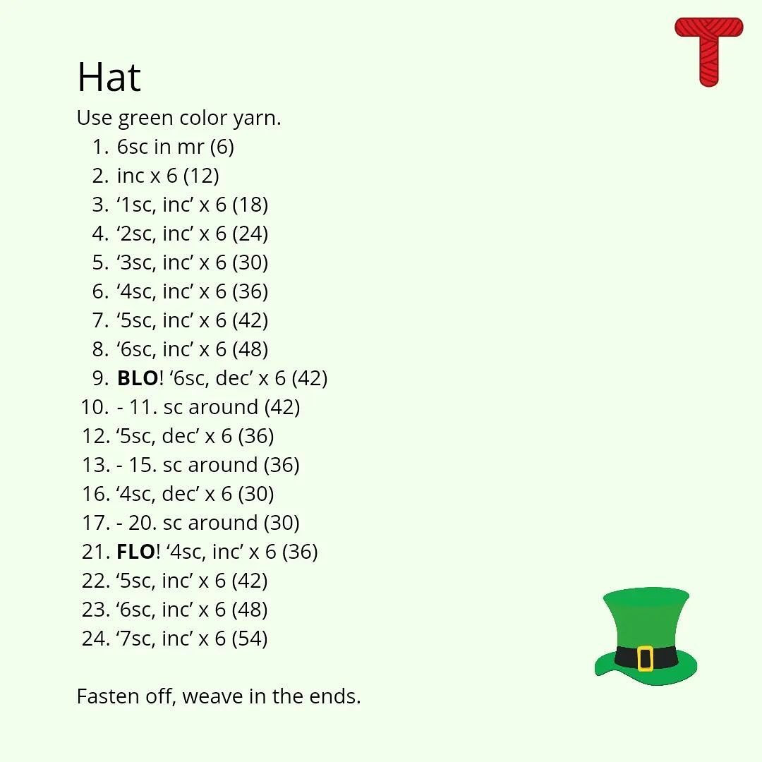 leprechaun hat free pattern