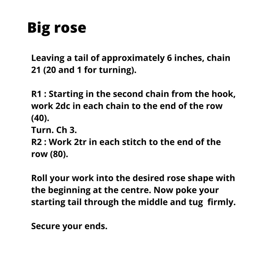 let's crochet together big rose