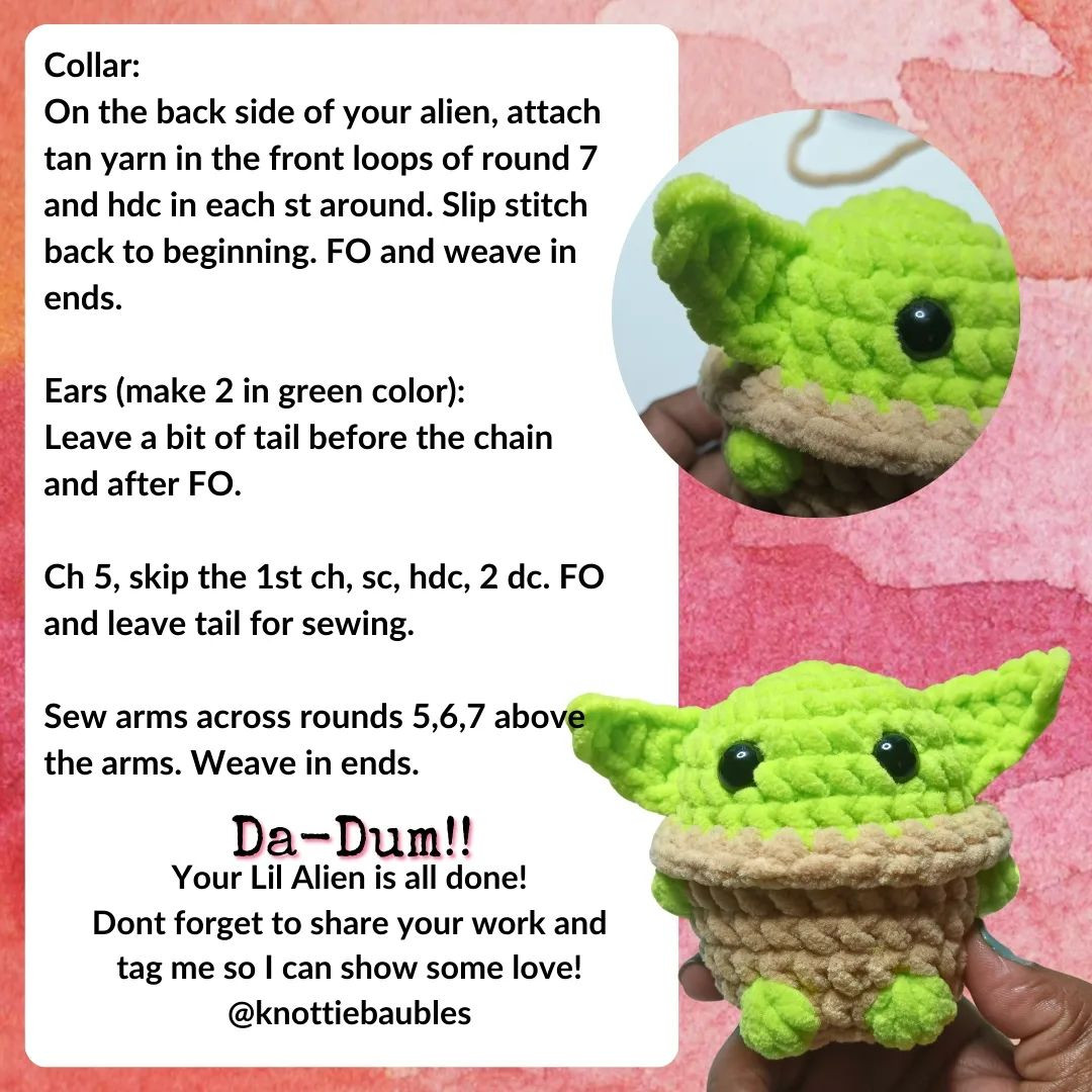 lil alien free crochet pattern