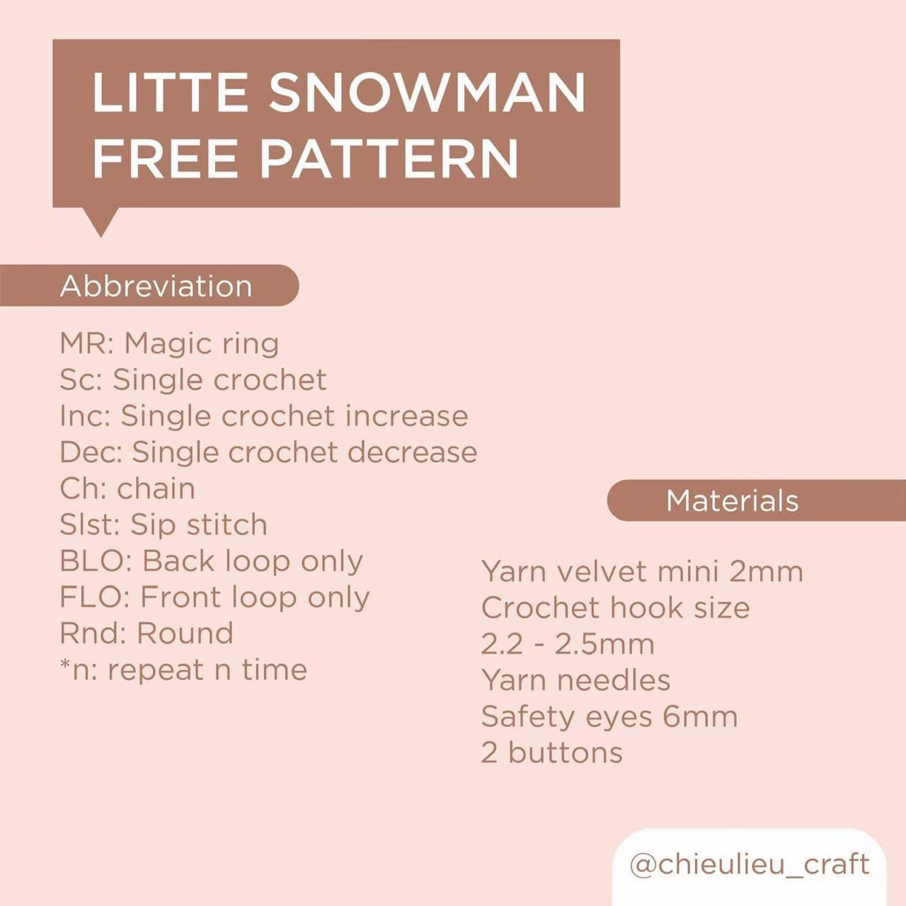 littel snowman free pattern