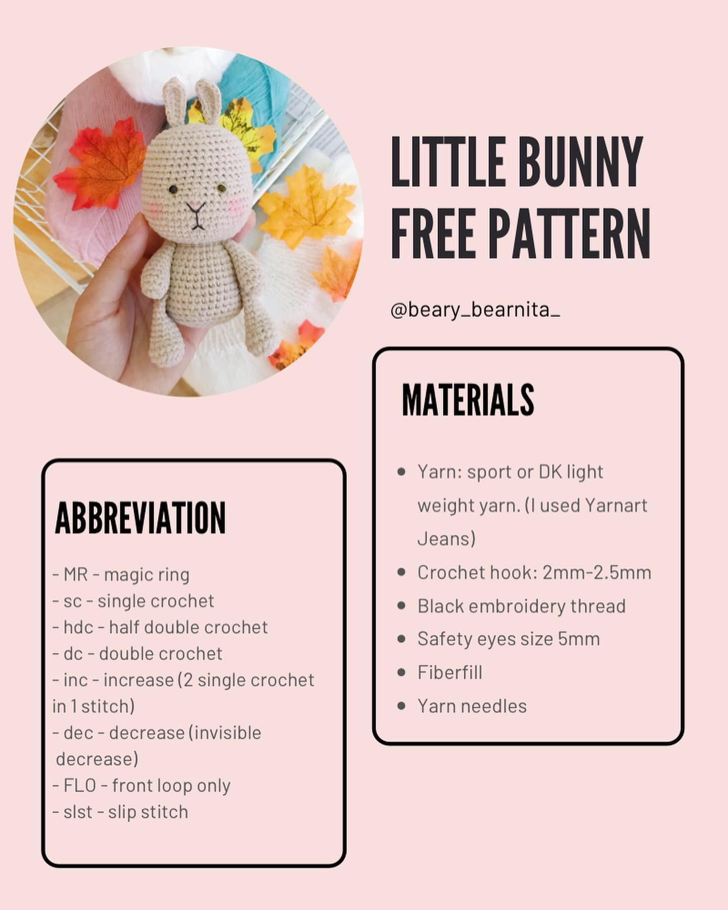 little brown bunny free pattern