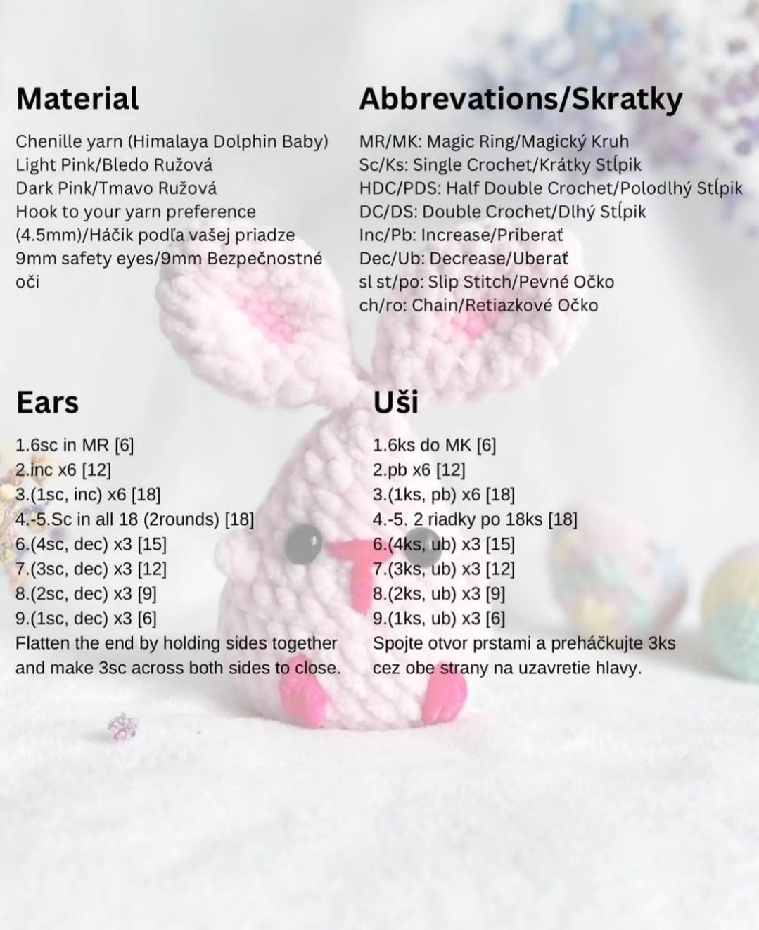 little pink bunny crochet pattern