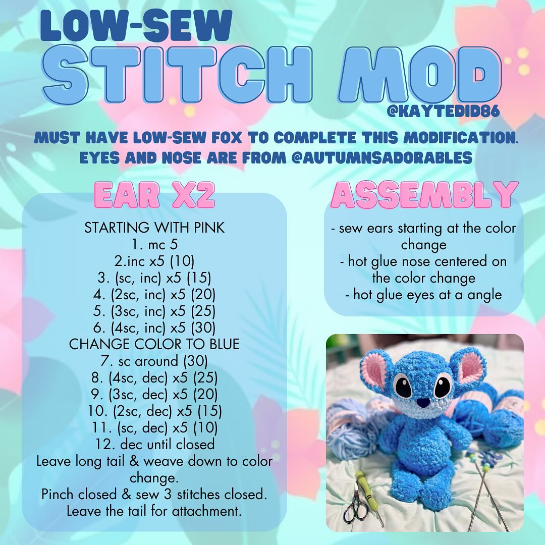 low sew stitch mod crochet pattern