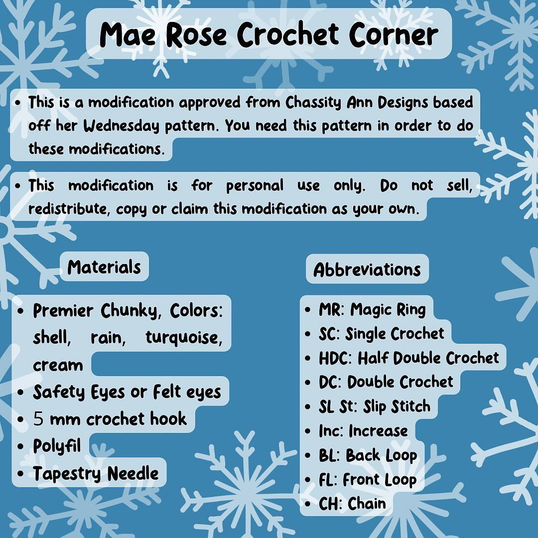 mae rose crochet corner elsa modification