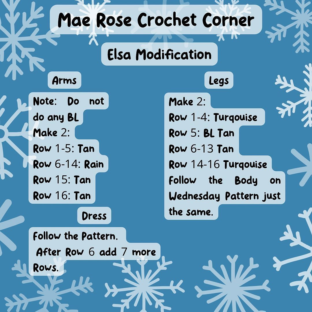 mae rose crochet corner elsa modification