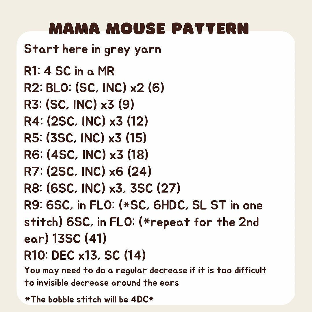 mama baby mouse free no sew pattern