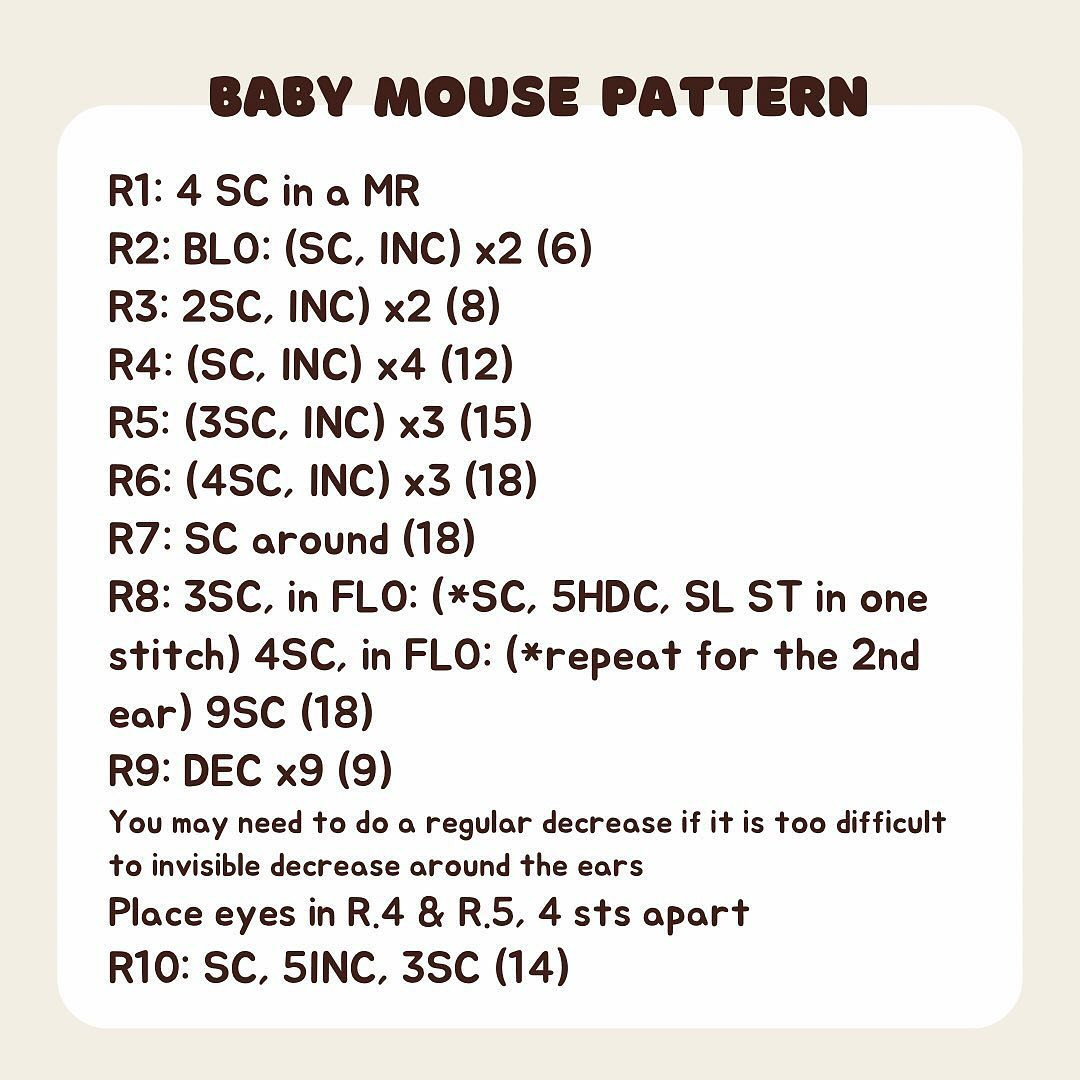 mama baby mouse free no sew pattern