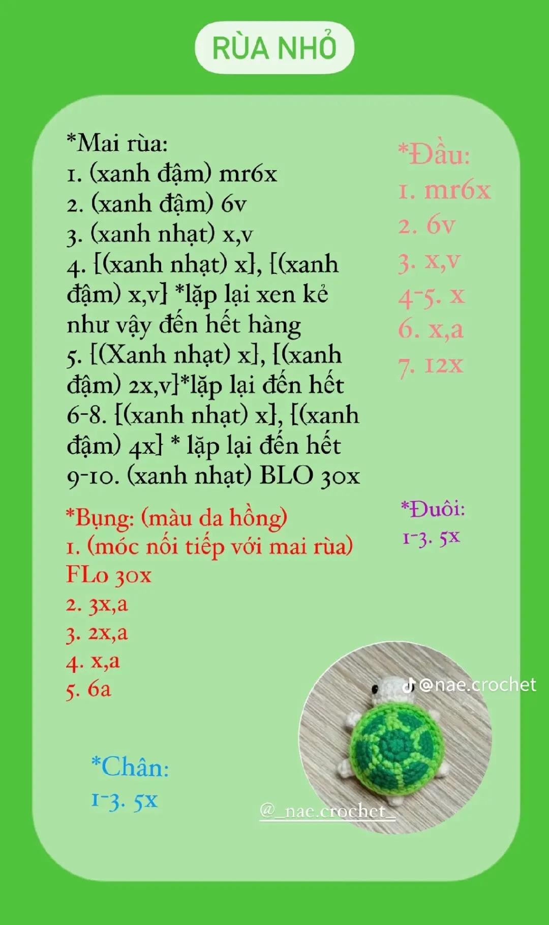 mẫu móc len rùa nhỏ