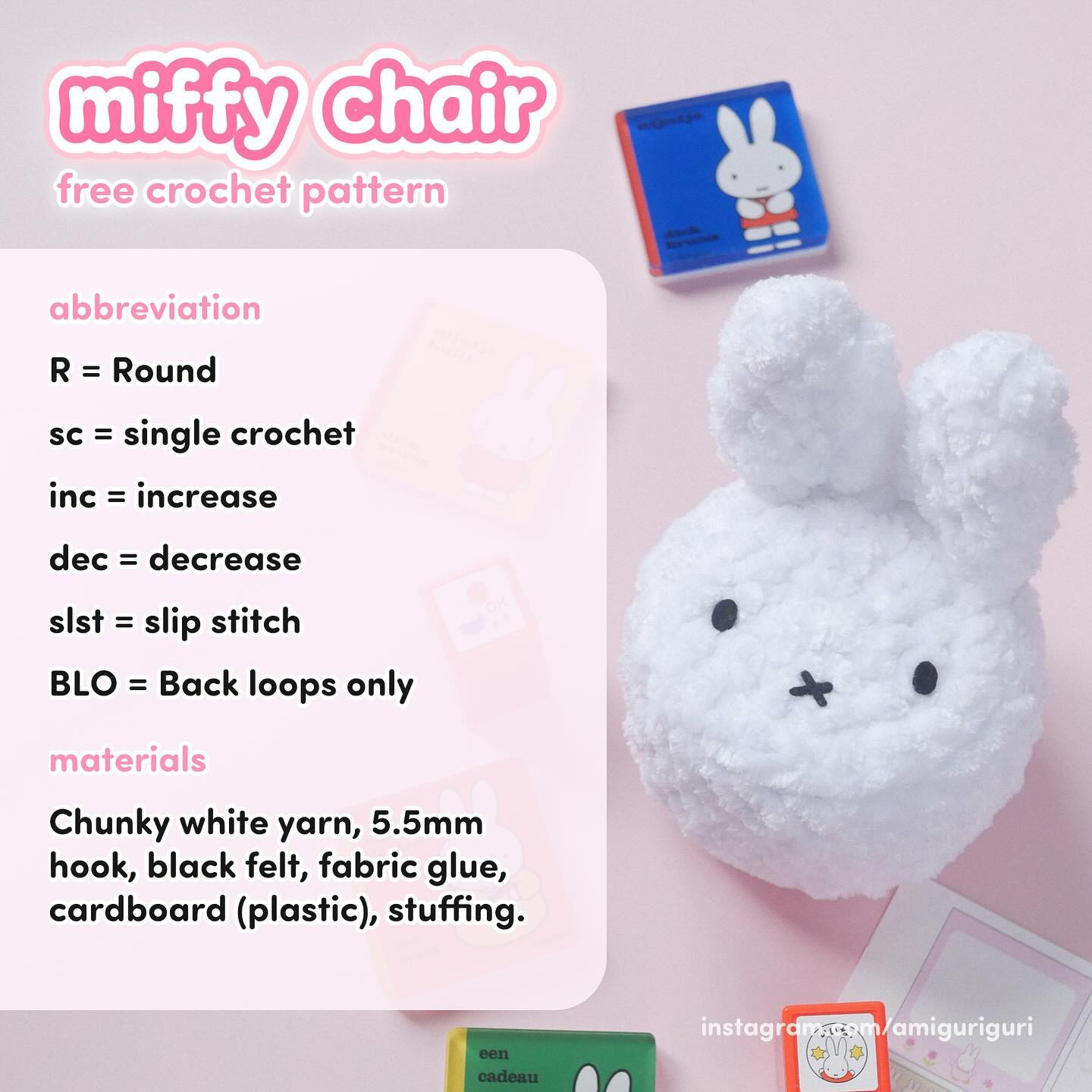 Miffy Chair - Free Crochet Pattern