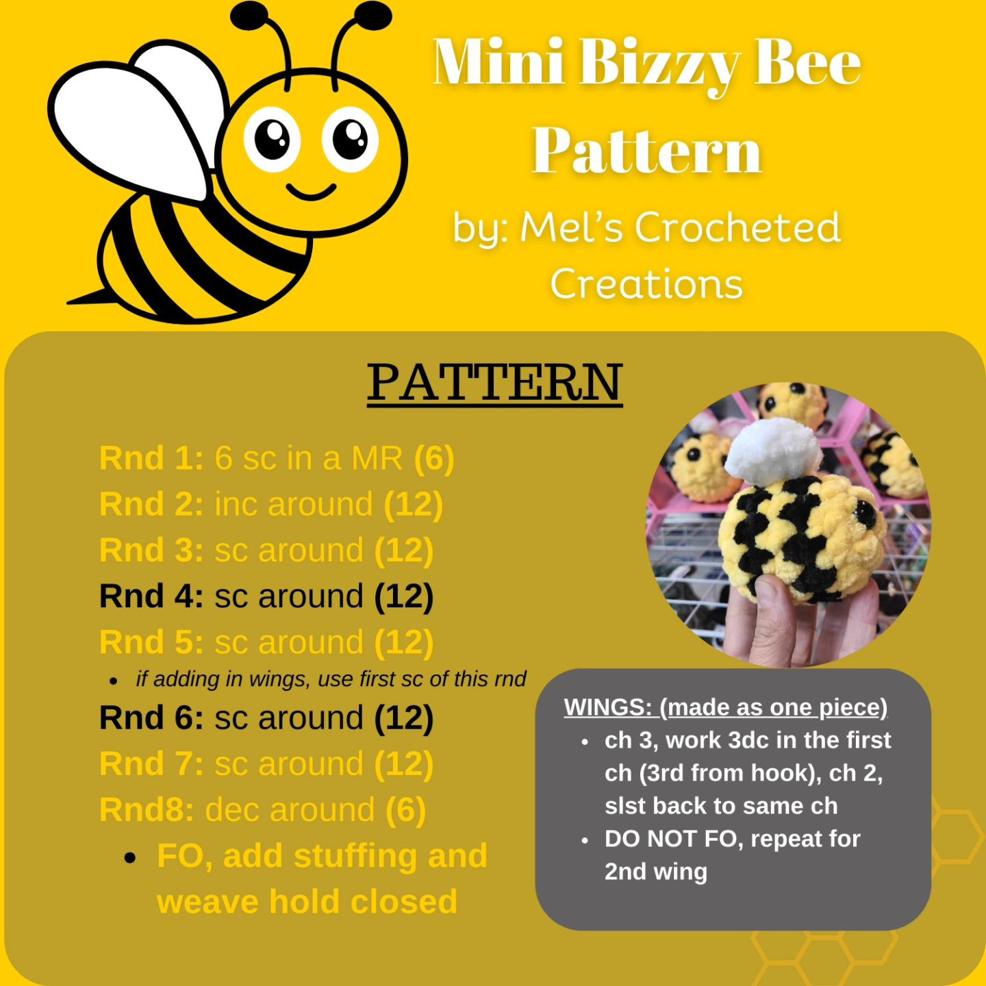 Mini Bizzy Bee - FREE PATTERN