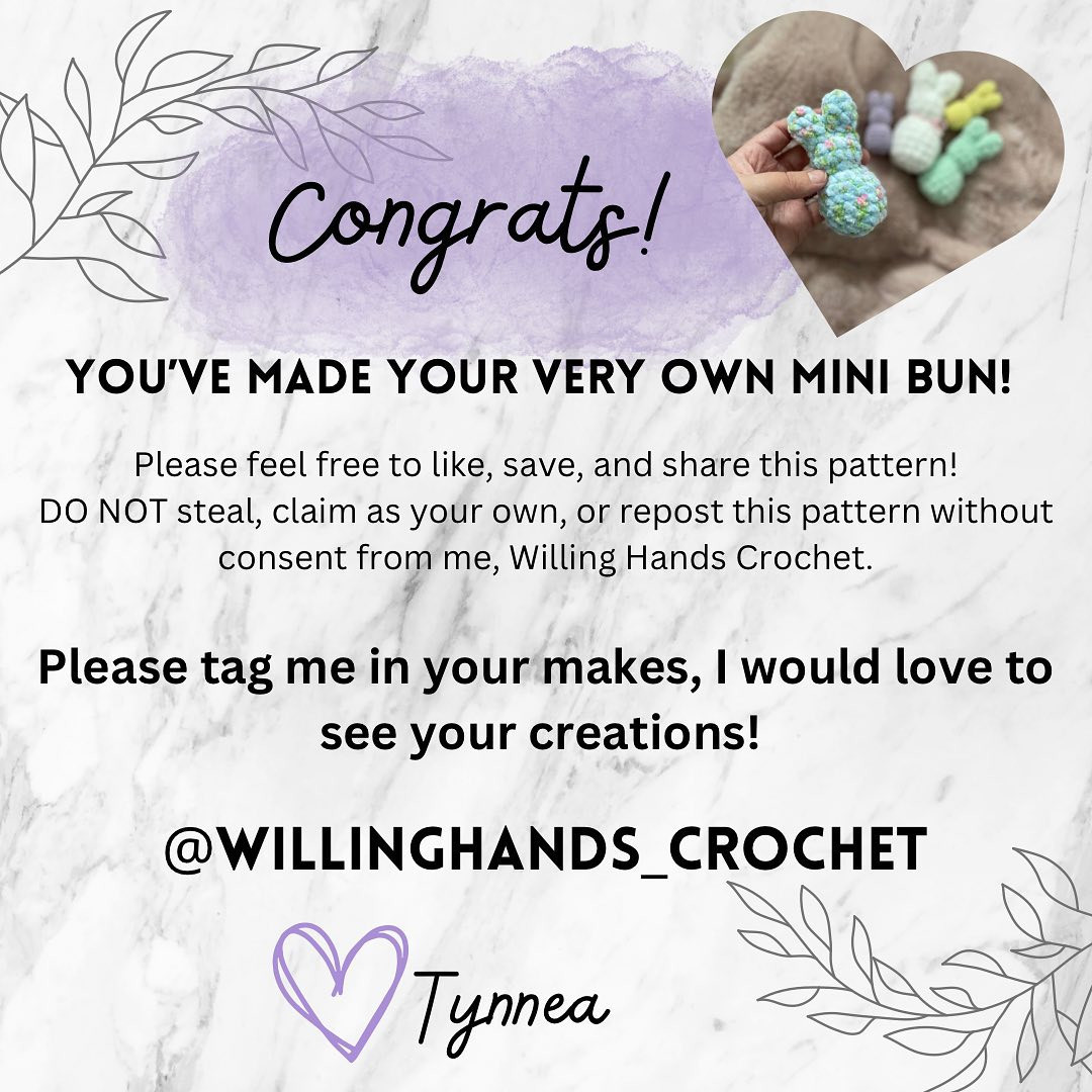 mini bunny free crochet pattern