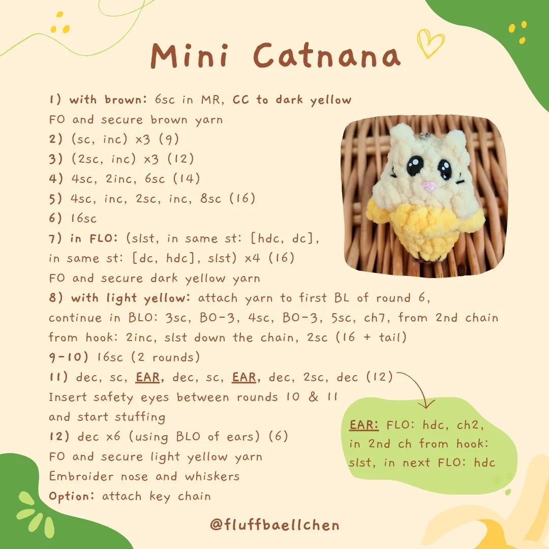 mini catnana free no sew pattern