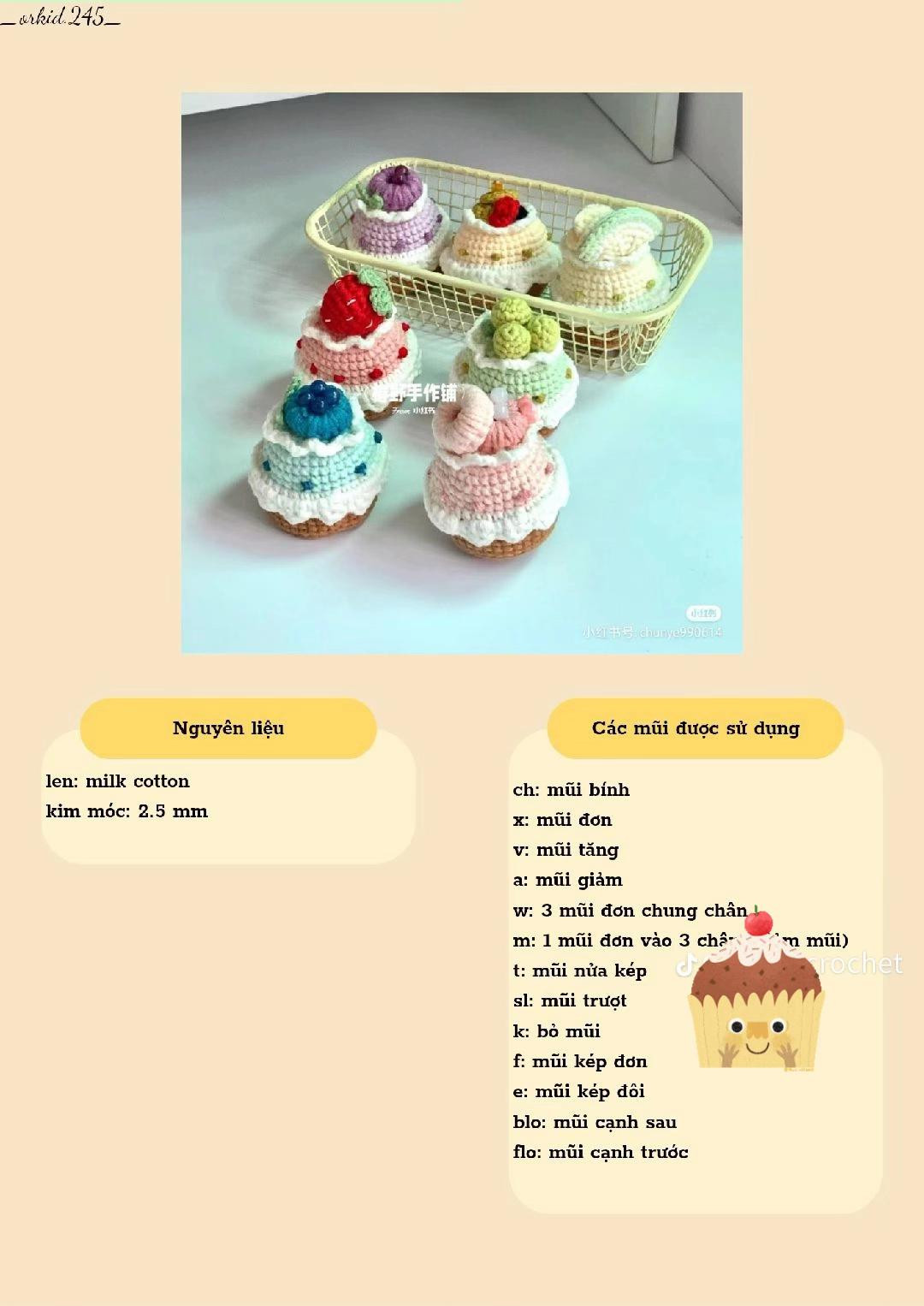 Móc bánh cupcake cho bé chơi