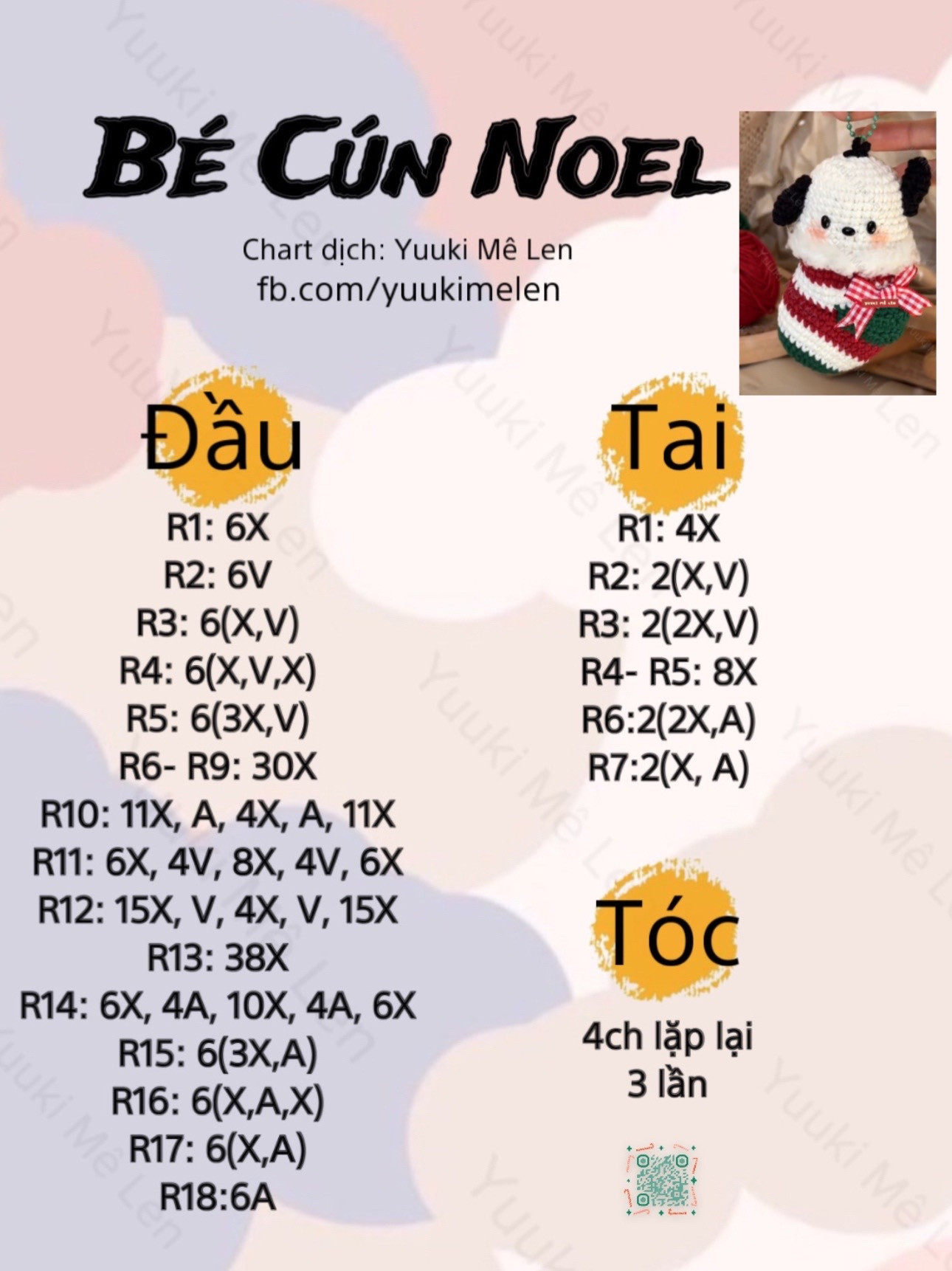 móc khóa bé cún noel