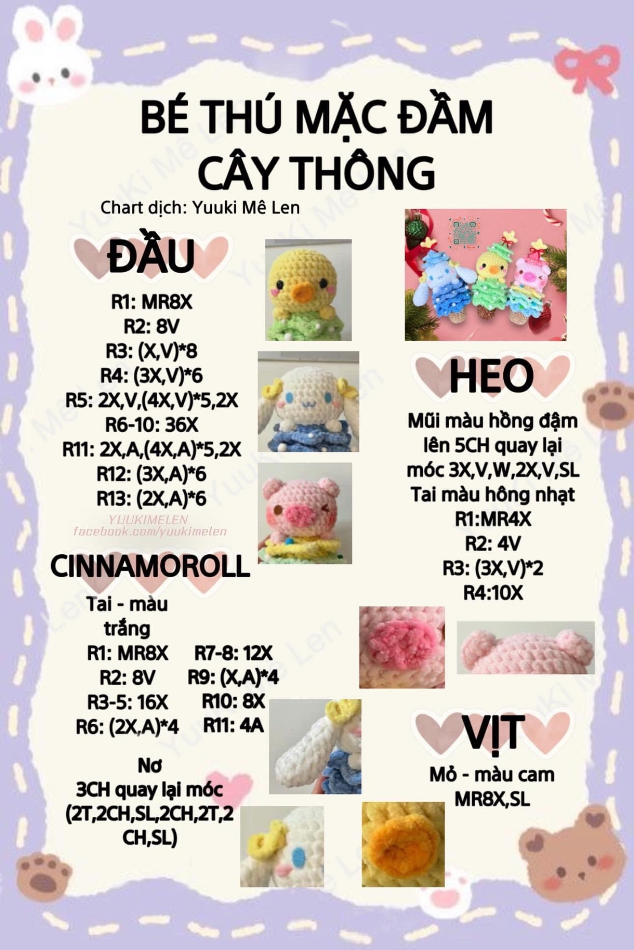 Móc khóa bé thú mặc đầm cây thông