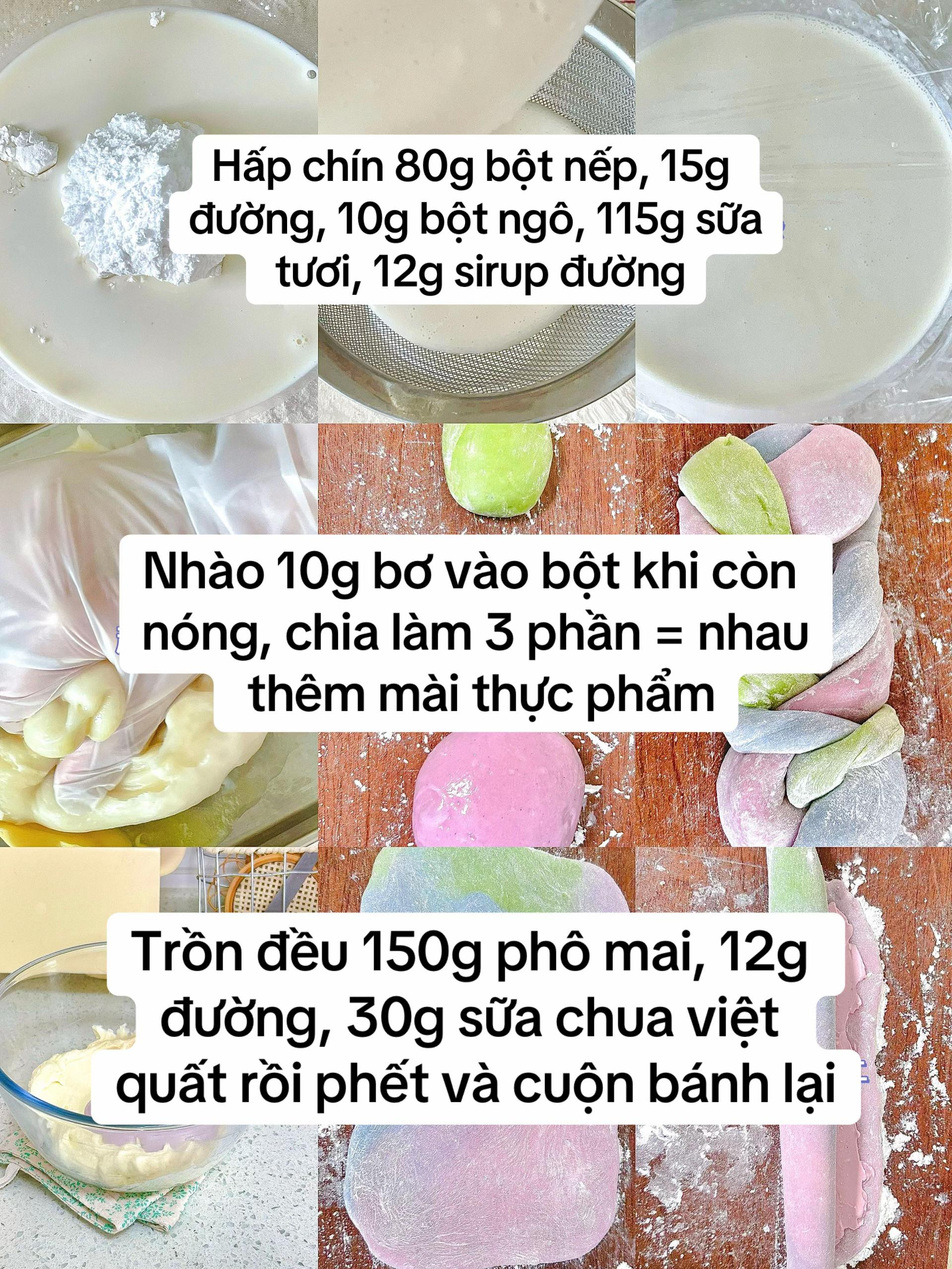 mochi cuộn phô mai việt quất.