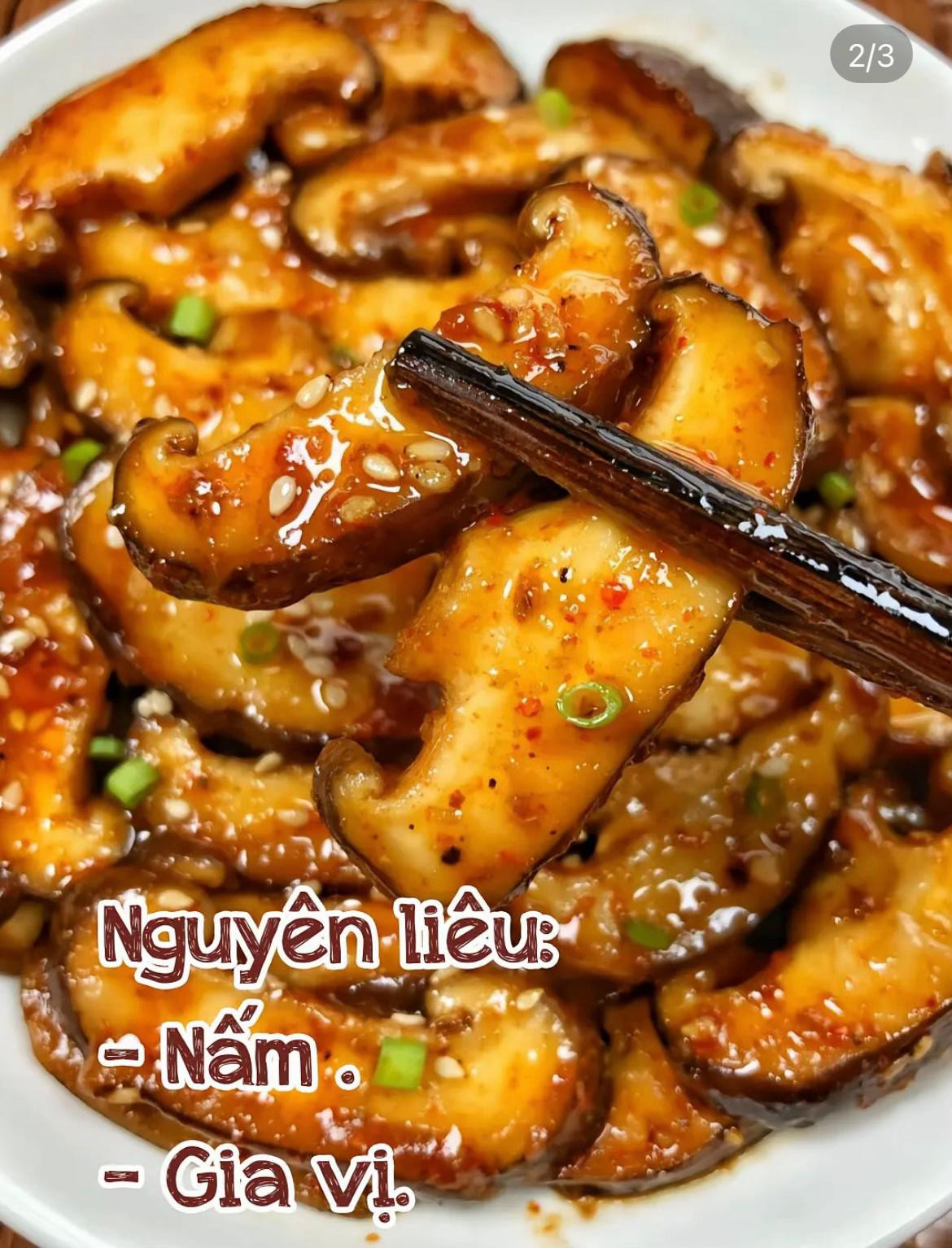 món nấm sốt cay siêu hao cơm