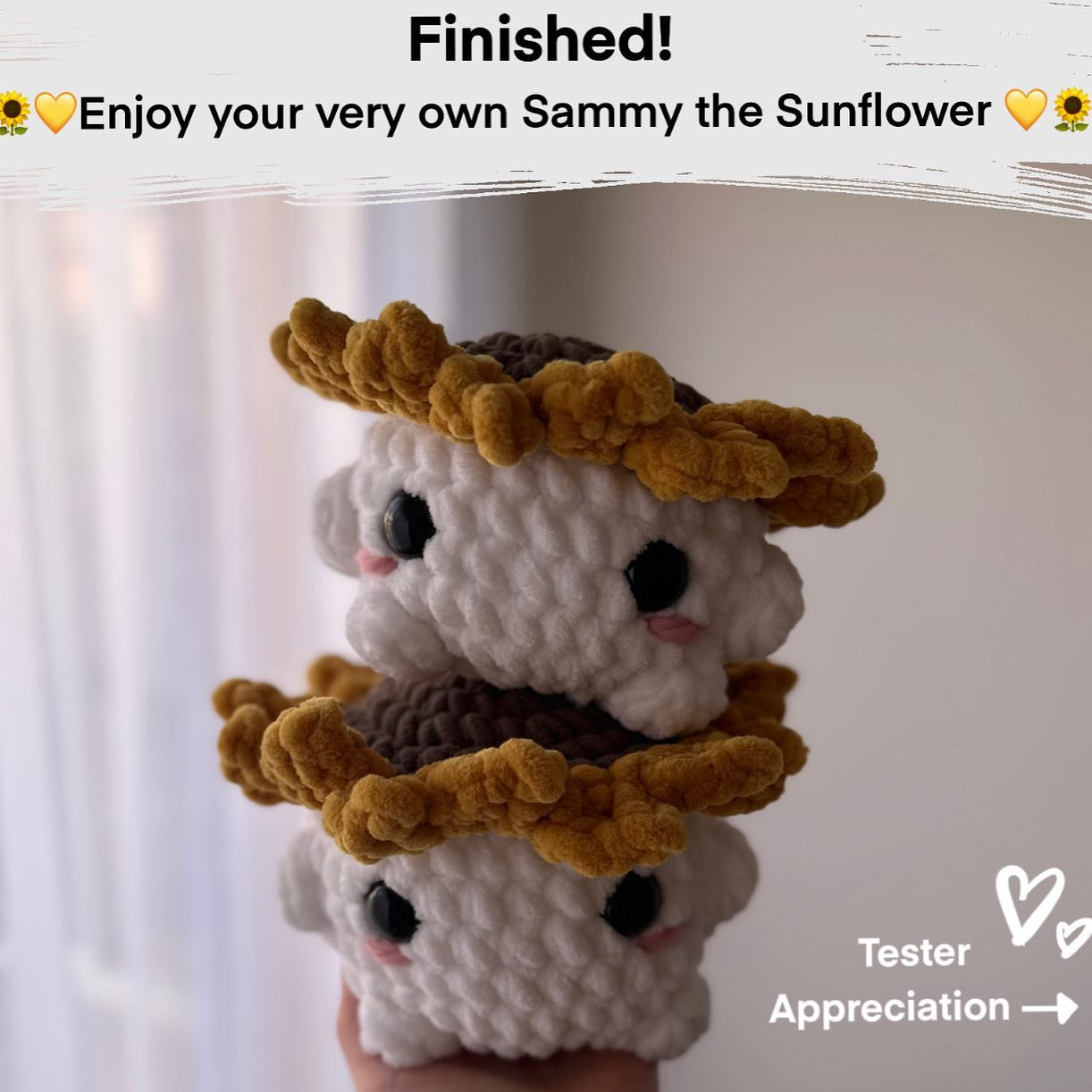 My chunky sunflower boy pattern is finally here! 💛🌼🌻