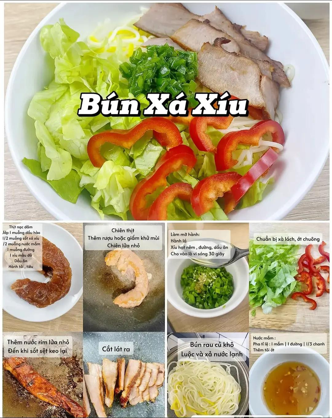 my menu những ngày chán cơm. mì trộn hàn quốc, mì bò cần, mì thanh mát, pad thai, bún xá xíu, pasta hến.