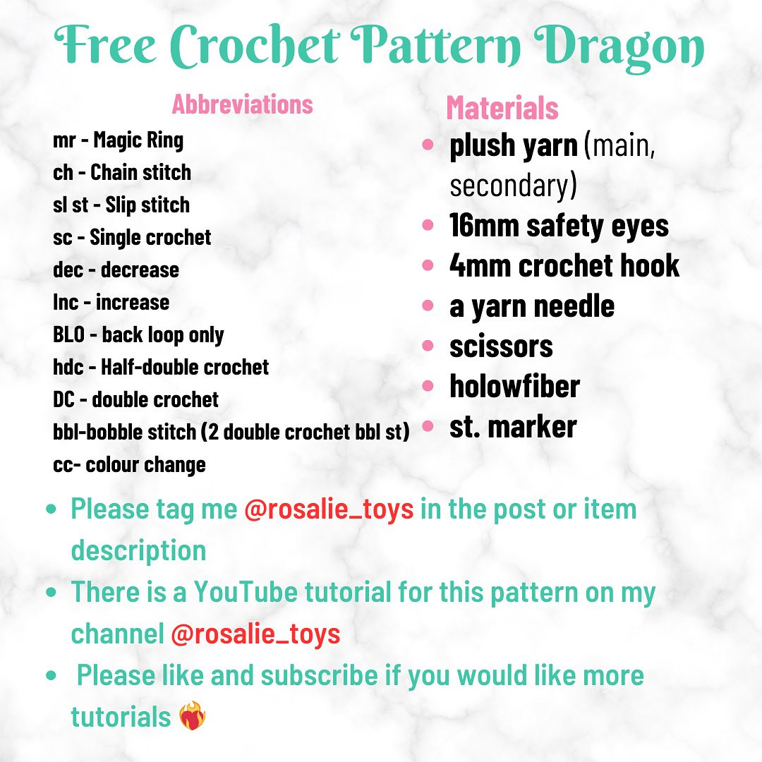 ⭐️New free pattern DRAGON ⭐️