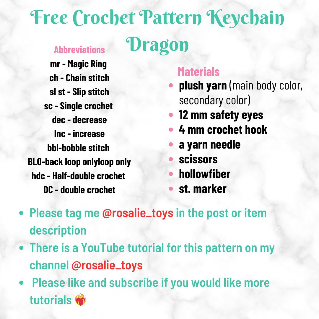 ⭐️New free pattern keychain Dragon⭐️