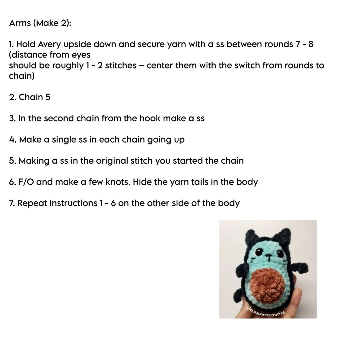 no sew avery the avo cat o crochet pattern