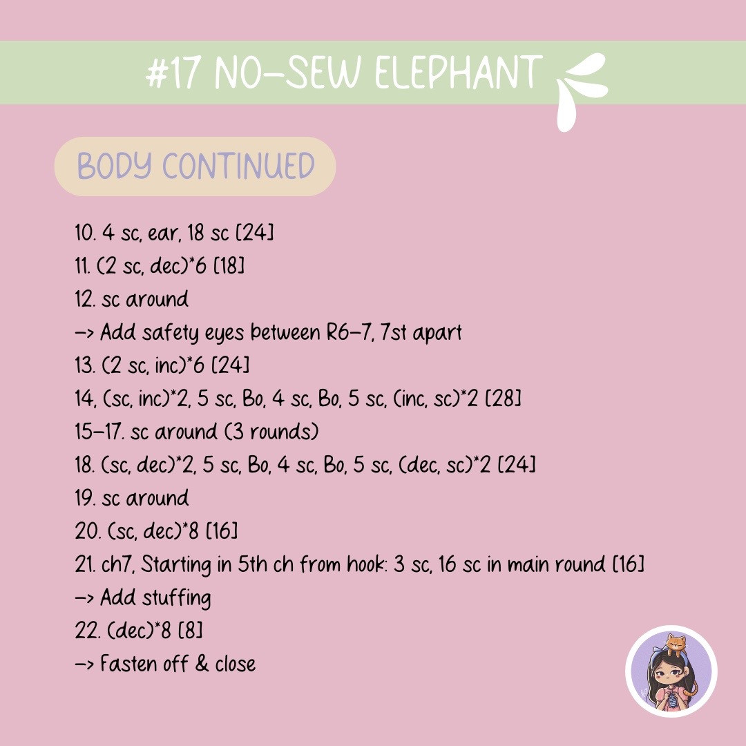 no sew elephant