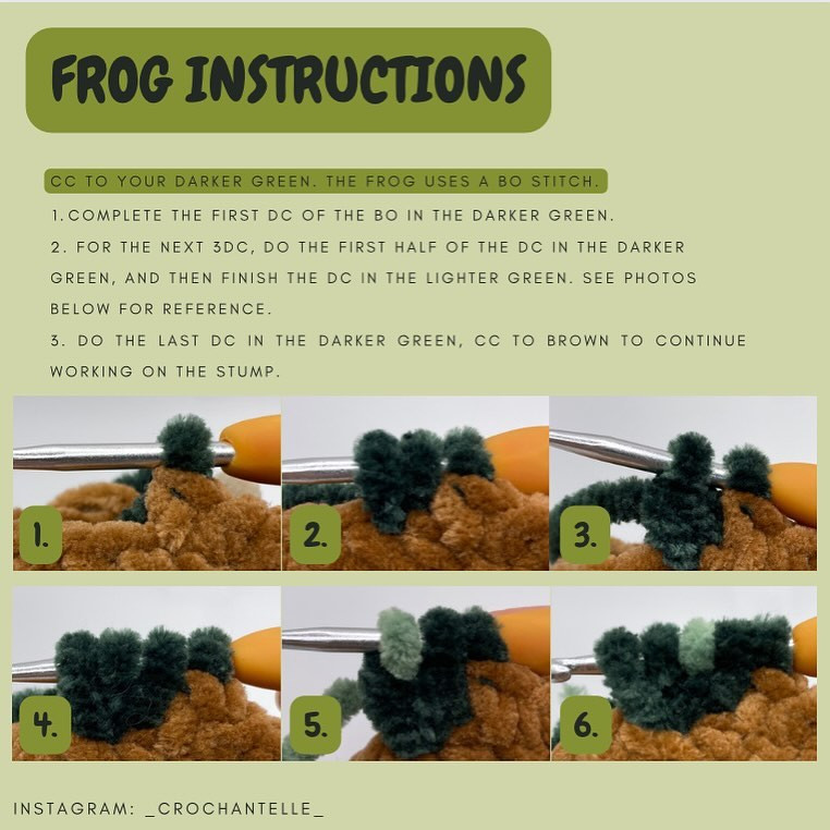 no sew frogs in a log free crochet pattern! 🐸 🪵