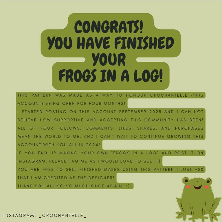 no sew frogs in a log free crochet pattern! 🐸 🪵