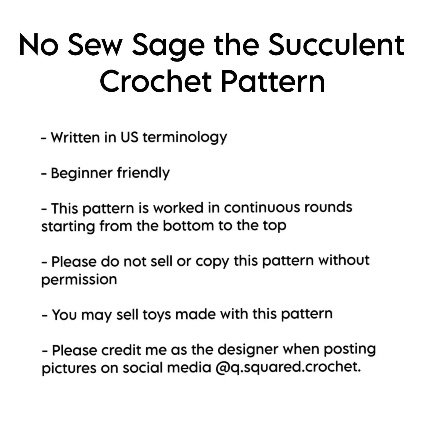 no sew sage the succulent crochet pattern