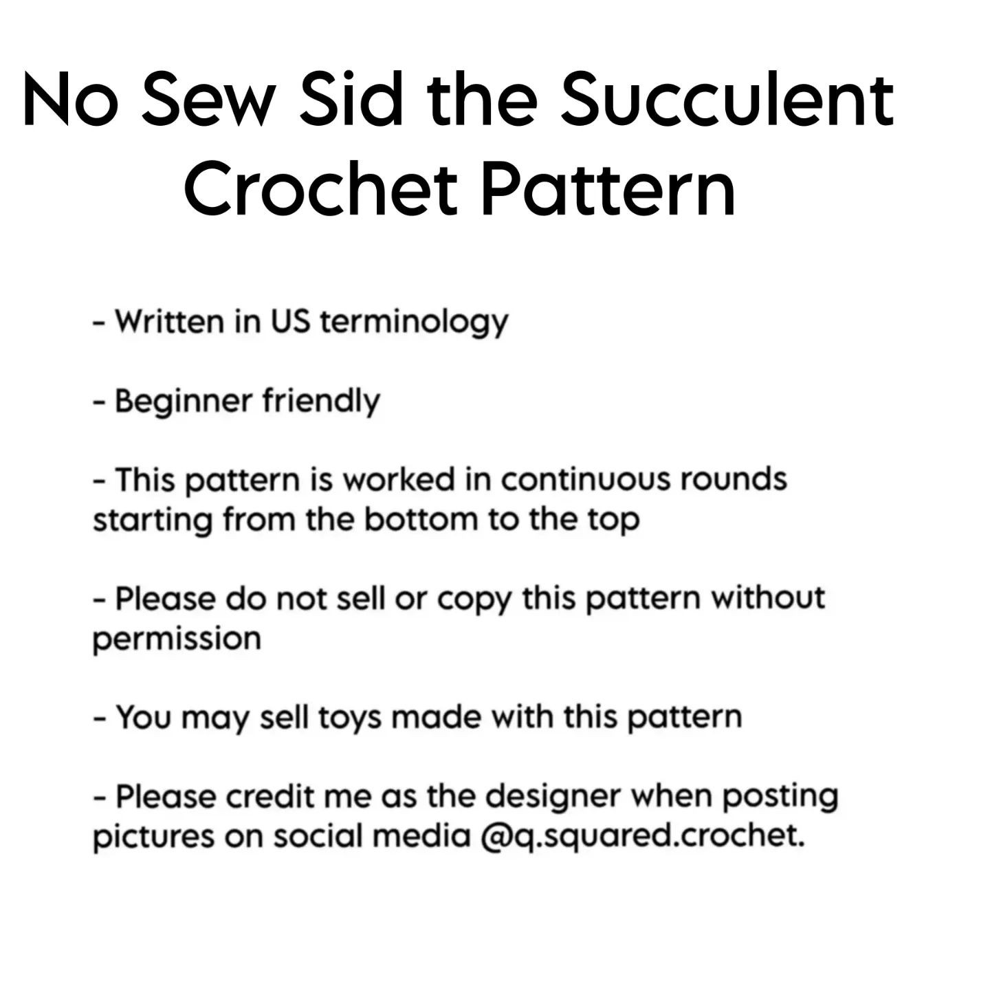 no sew sid the succulent crochet pattern