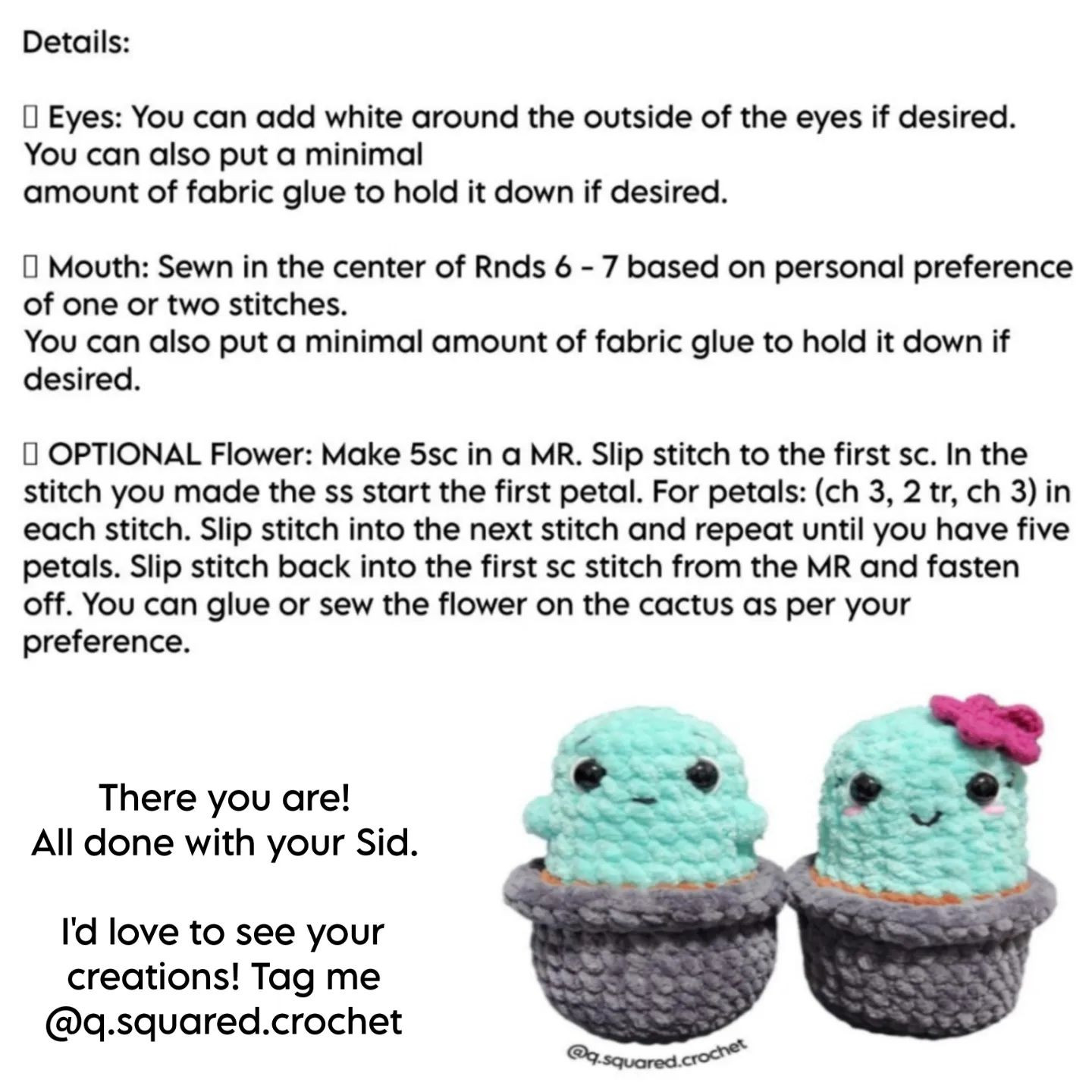 no sew sid the succulent crochet pattern