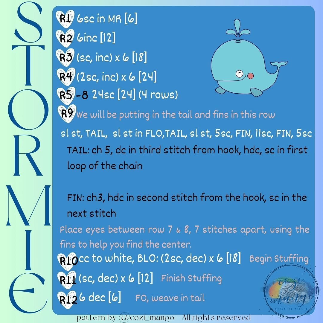 no sew stormie the whale free pattern