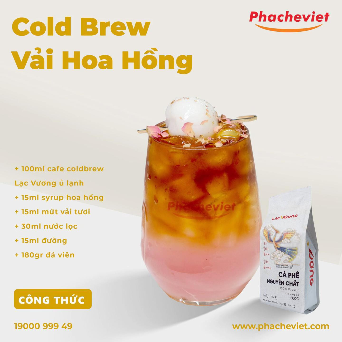 oolong sữa thạch aiyu, cold brew cam vàng, cold brew vải hoa hồng, trà oolong việt quất