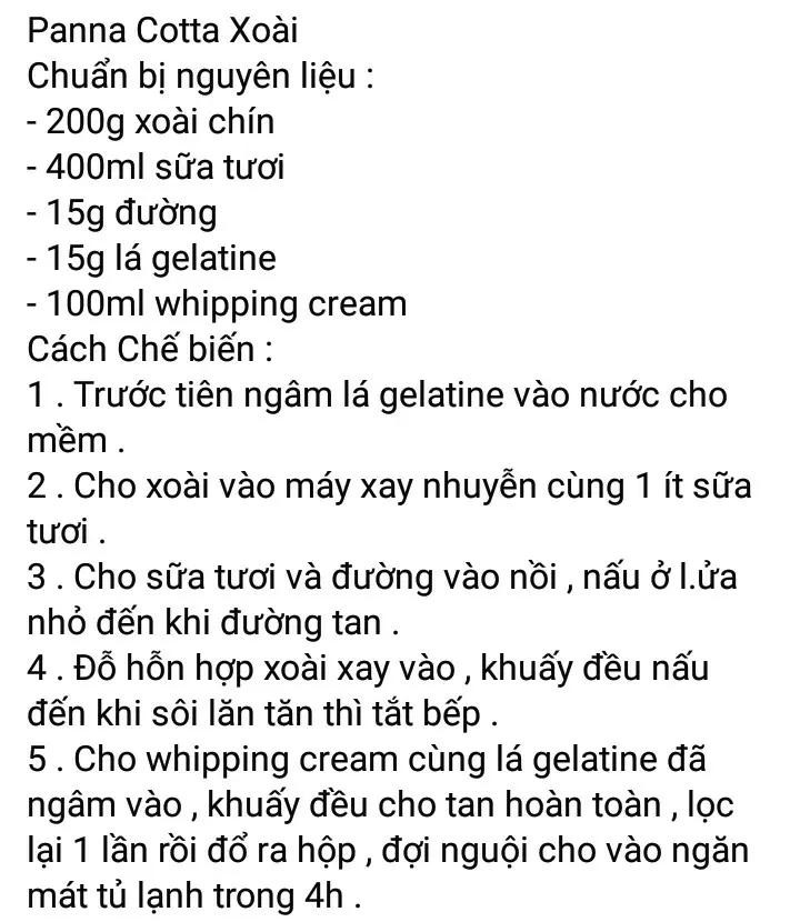 panna cotta lá dứa, panna cotta xoài, panna cotta sữa dừa, panna cotta dâu, panna cotta hoa đậu biếc