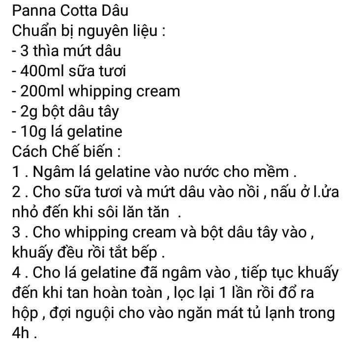 panna cotta lá dứa, panna cotta xoài, panna cotta sữa dừa, panna cotta dâu, panna cotta hoa đậu biếc