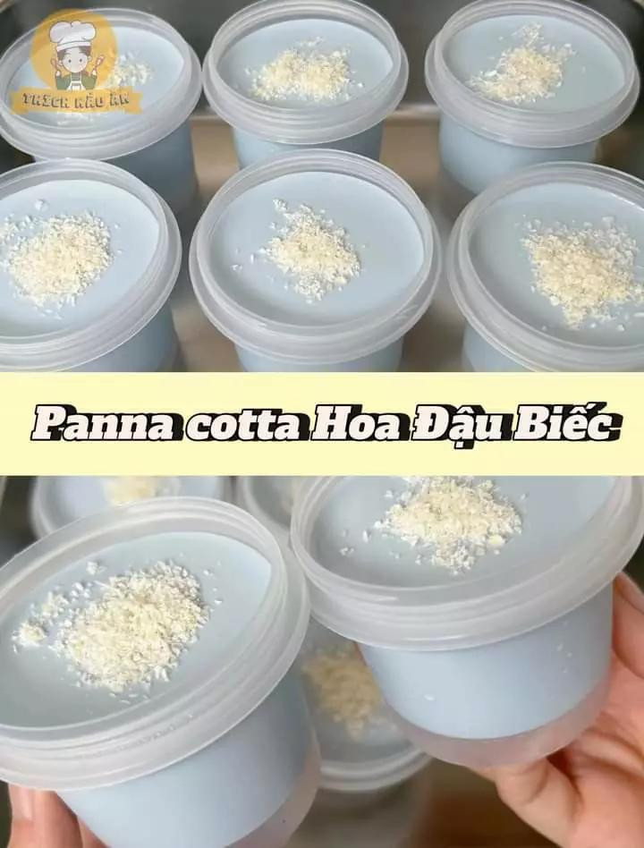 panna cotta lá dứa, panna cotta xoài, panna cotta sữa dừa, panna cotta dâu, panna cotta hoa đậu biếc