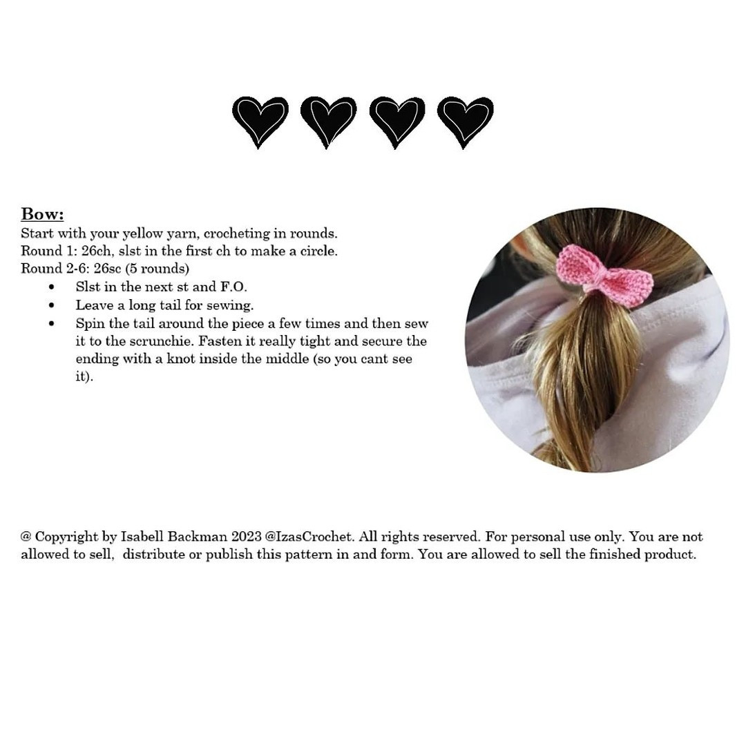 pattern bow scrunchie