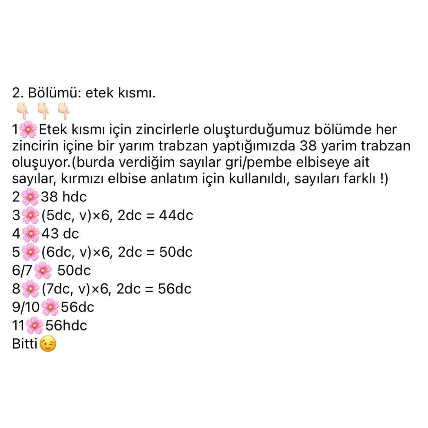 Pembe elbise ve sarı şapka giyen beyaz tavşan tığ işi modeli bölüm 2