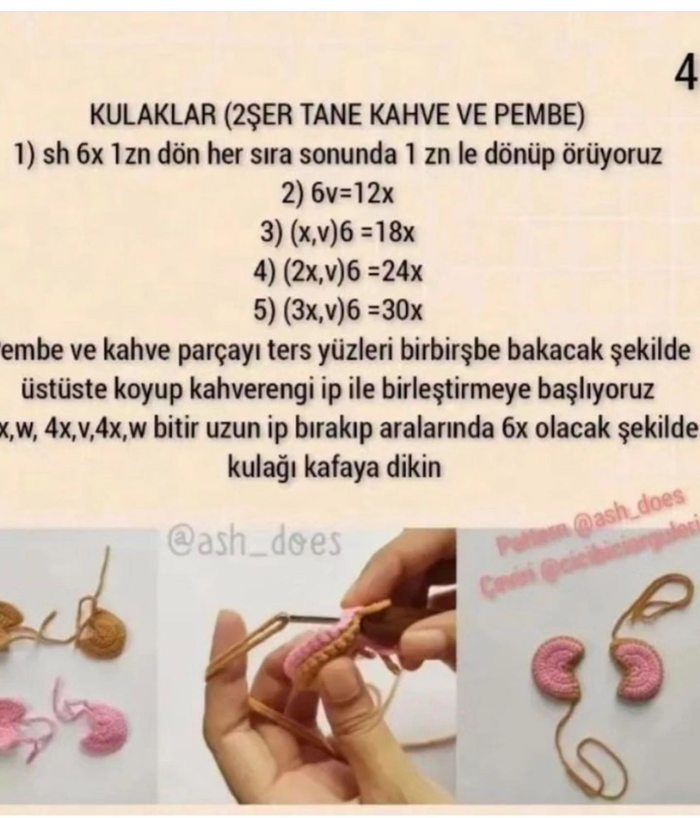 Pembe kulaklı ve beyaz göbekli Jerry Mouse için tığ işi modeli.