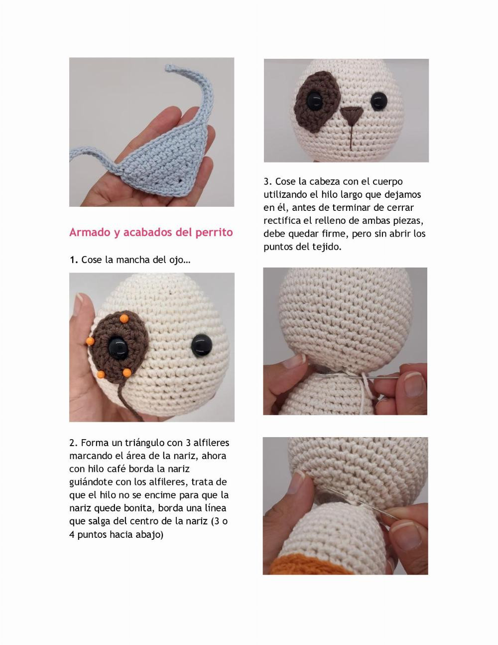 PERRITO Y MINI PERRITO (FAMILIA POMPÓN) Diseñado por Susana De Rivero/Amigurumi art crochet