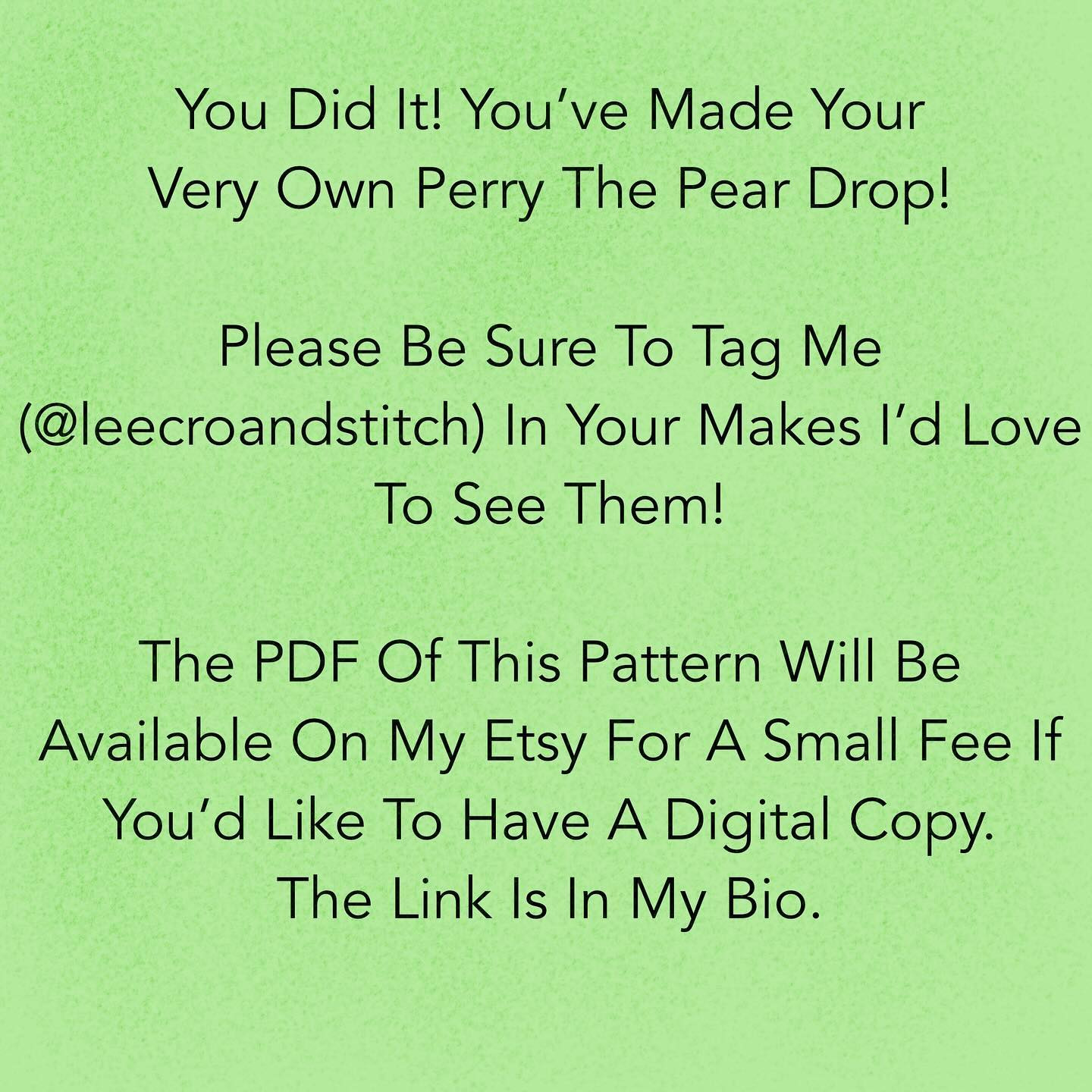 🍐PERRY THE PEAR DROP- FREE PATTERN!🍐