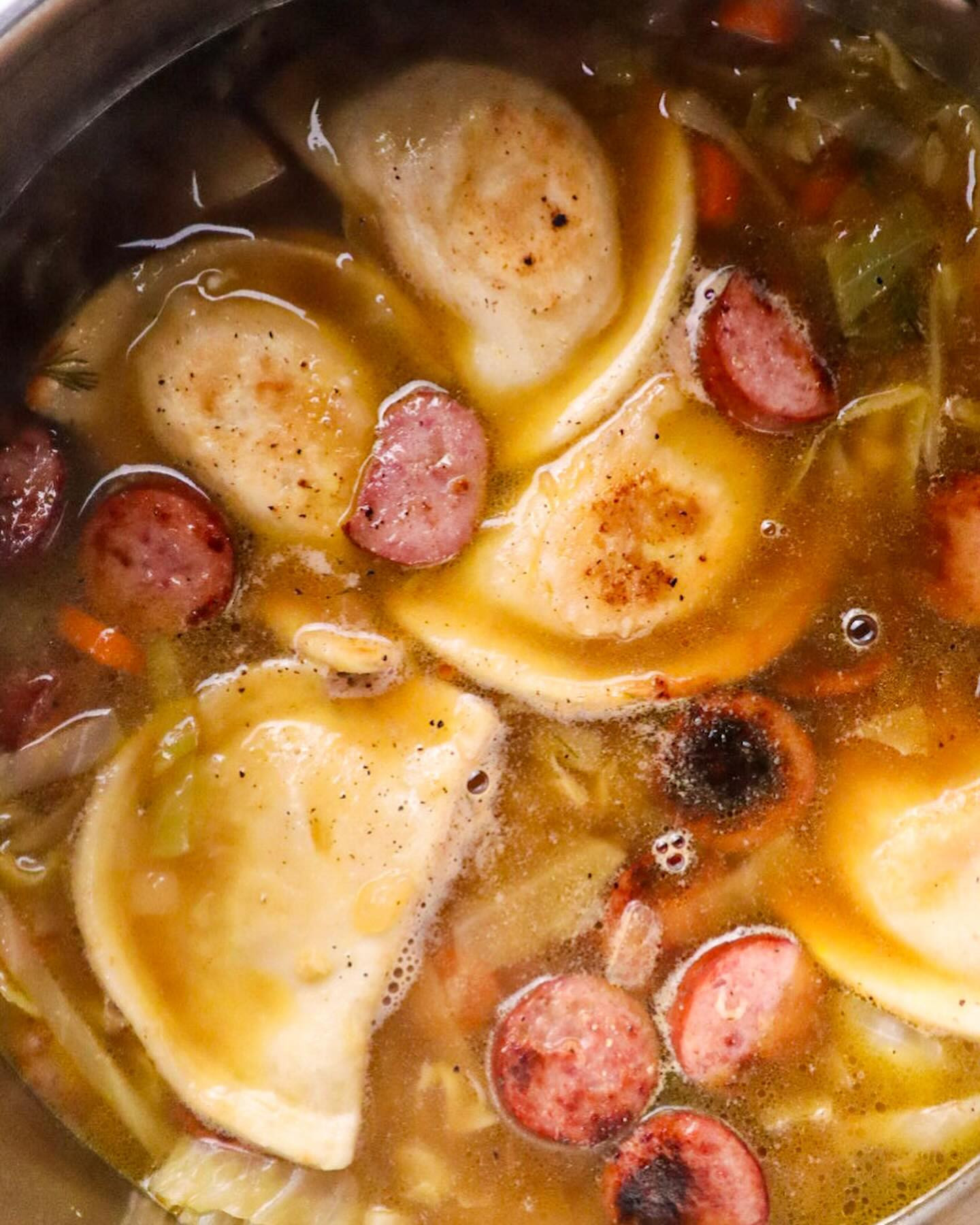 Pierogi, Kielbasa, &amp; Cabbage Soup