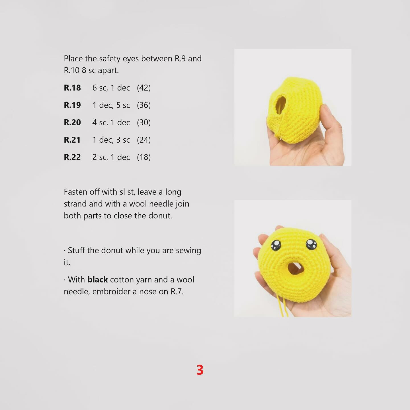 pikachu donut crochet pattern