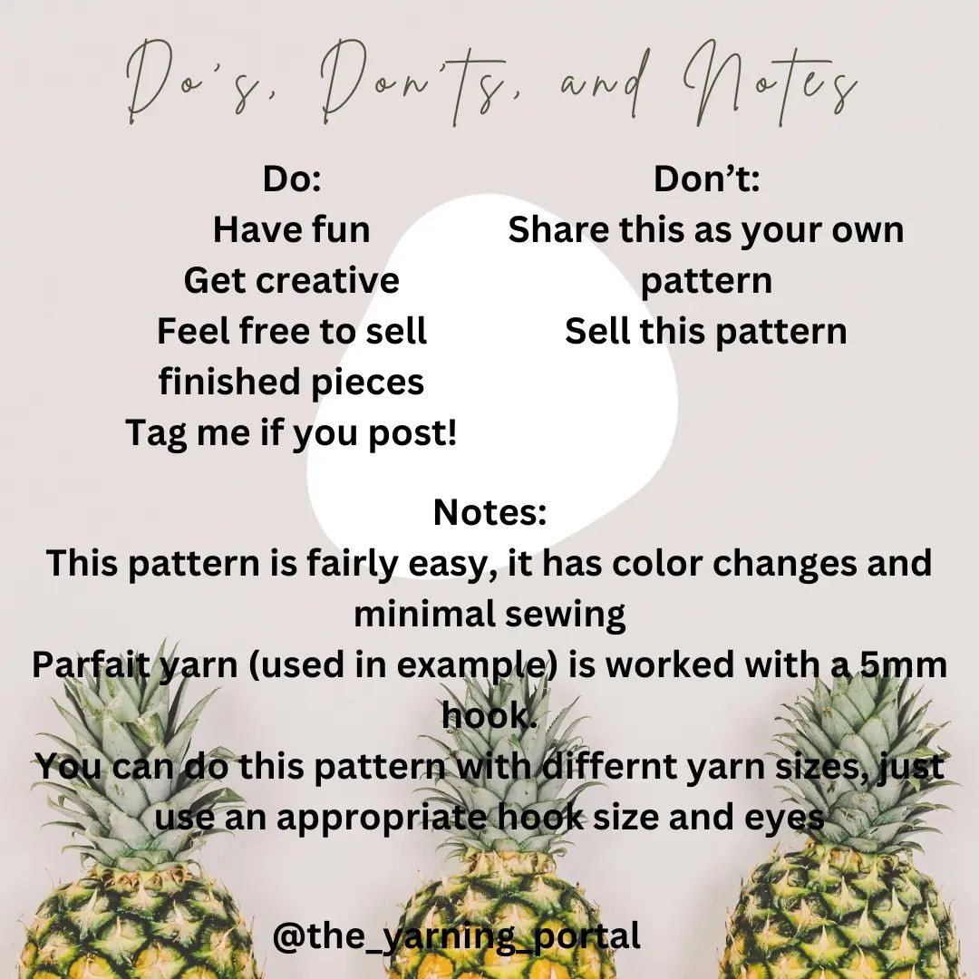 pineapple free pattern