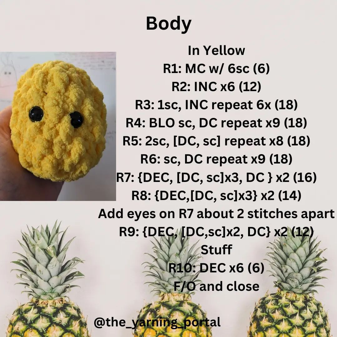 pineapple free pattern