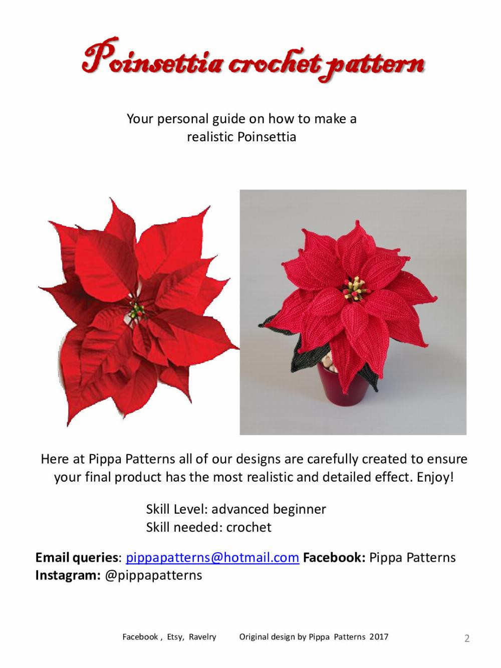 Poinsettia Pattern and instructions