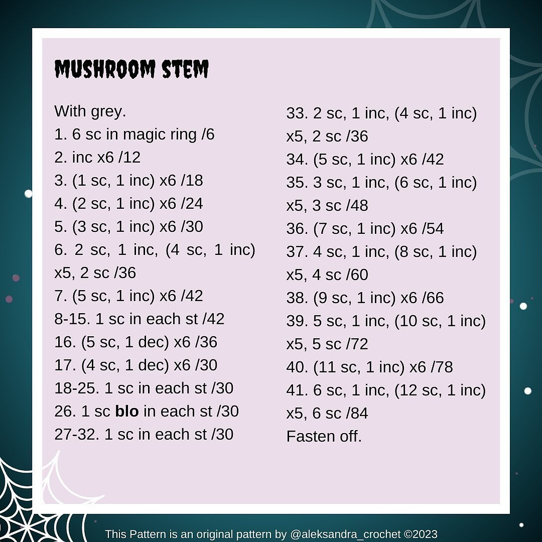 poisonous mushroom free pattern