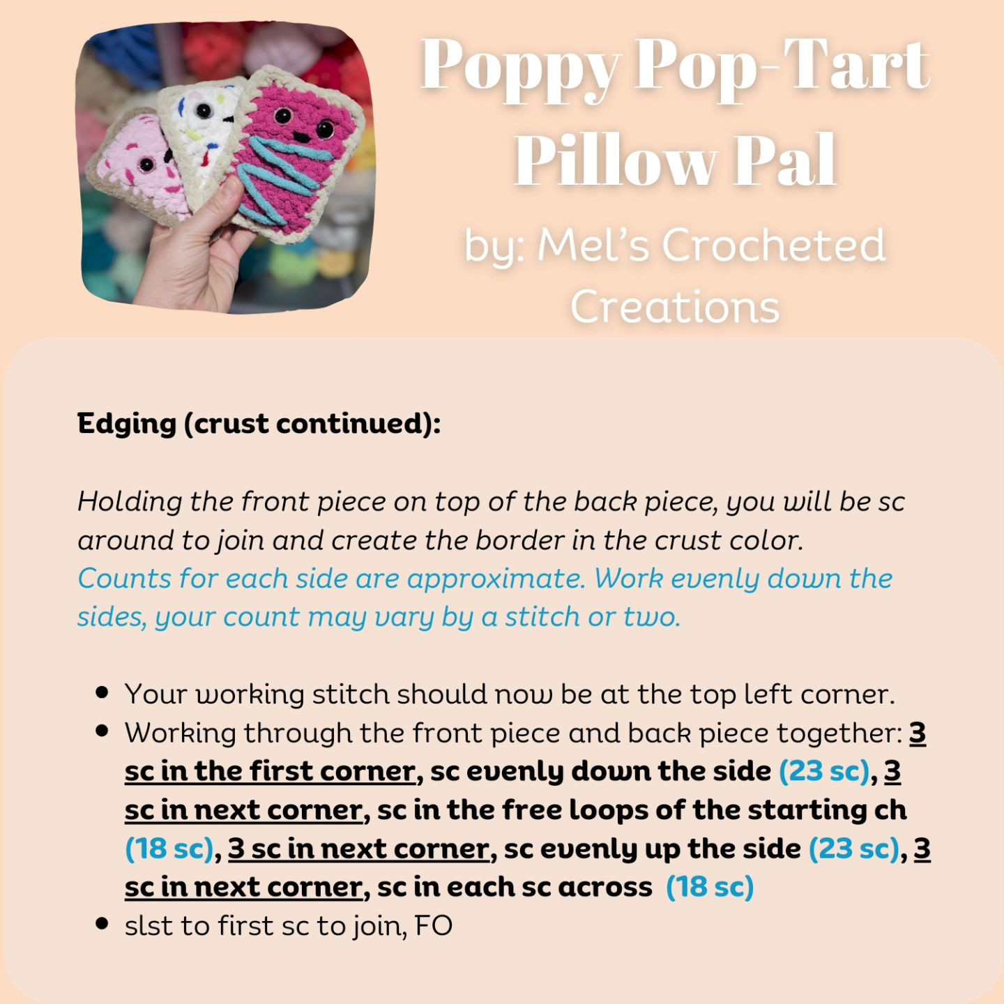 Poppy Pop-Tart Pillow Pal - FREE PATTERN