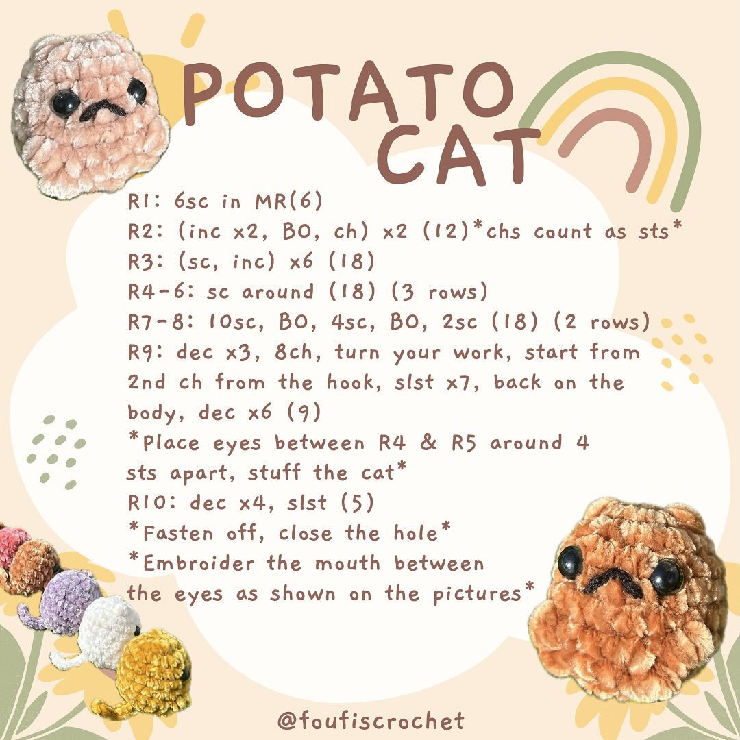 🐱 POTATO CAT FREE PATTERN 🐱